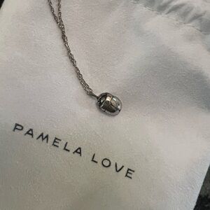 Pamela Love Silver Scarab Pendant Necklace